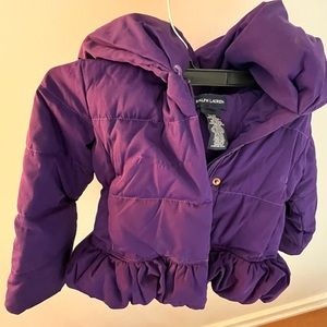 Ralph Lauren Kids Purple Puffer Coat Size 3T Authentic and Like New